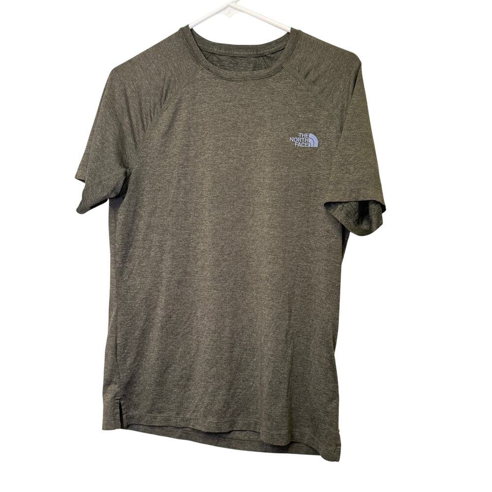 The north face mens green/ gray shirt size small